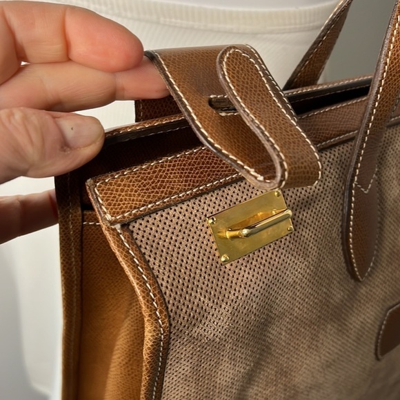 Leather and Suede North South Hand Tote Business Bag with Wallet - Picture 10 of 15